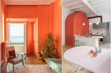Xu hướng sử dụng màu cam san hô trong thiết kế nội thất