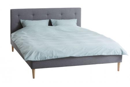Khung giường MILLINGE, gỗ công nghiệp bọc vải màu xám; 180x200cm