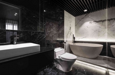 10 thiết kế phòng tắm cho người thích màu trầm