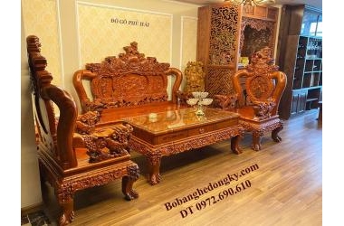 Bộ Bàn Ghế Phòng Khách Đẹp Tây Lân Gỗ Hương Đá B534