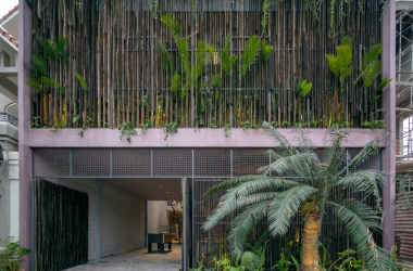 Ngôi nhà 'nhiệt đới' tận dụng gỗ tái chế làm mặt tiền